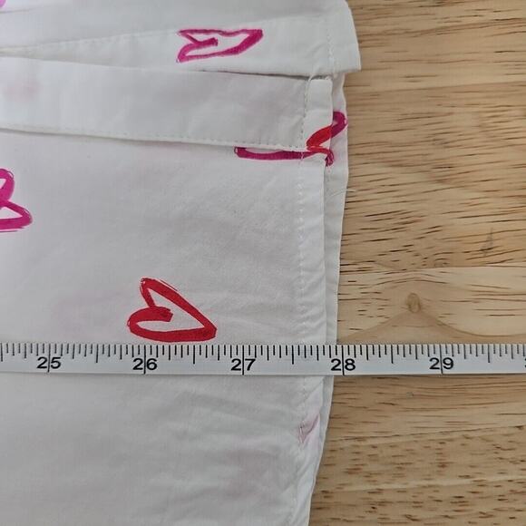 Joules Elvina Ivory Pink/Red Scribble‎ Hearts Silky Hi-Low Hem Blouse US Size 6 - Picture 5 of 10